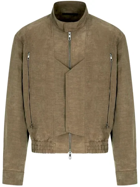 Kabát Giorgio Armani s vysokým límcem hnědý