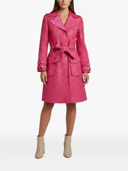 Cu centură trenci Alice + Olivia cu model floral din jacard roz