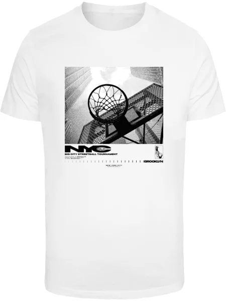 Mister Tee Tricou NYC Ballin gri / negru alb