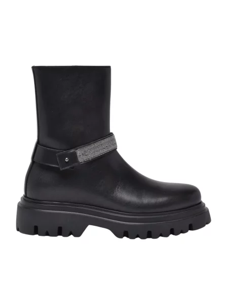 Buty do kostki Fabiana Filippi skórzane czarne