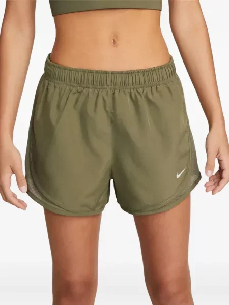 Pantaloni scurți Nike alergare cu talie înaltă în carouri albastru