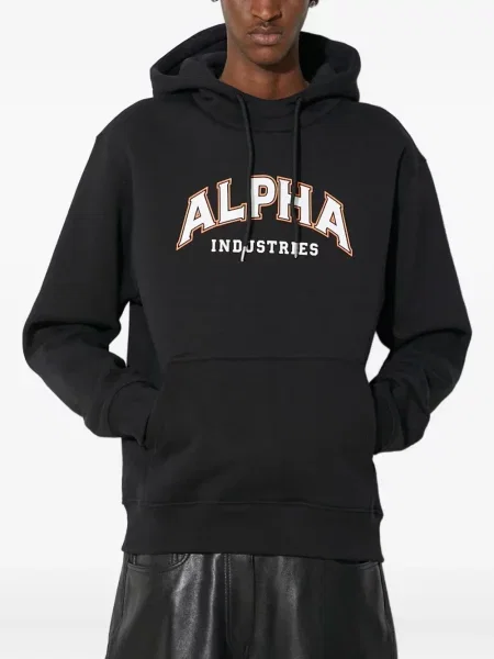 Hanorac cu glugă Alpha Industries negru
