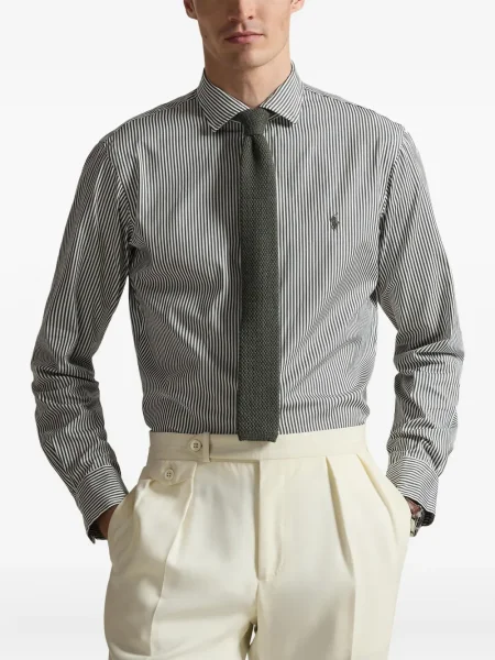 Dlouhá pruhovaná s límcem kšiltovka Polo Ralph Lauren modrá