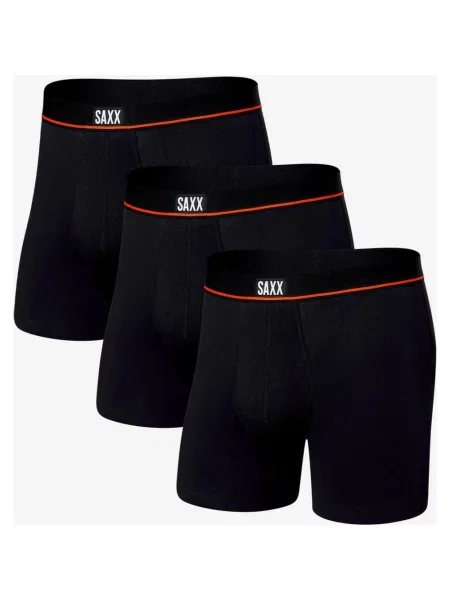 Bokserki SAXX Non Stop Stretch Cotton Fly 3 sztuki L czarne