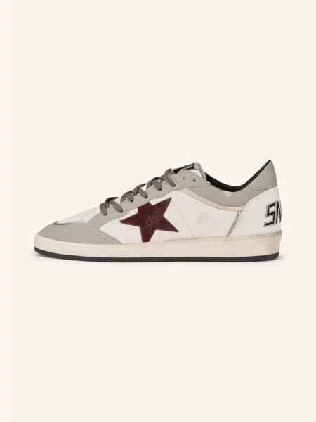 Golden Goose Tenisky Ball Star šedá / tmavě červená bílá