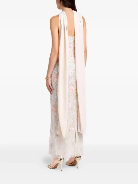 Sukienka midi Needle & Thread w kwiatki do kolan bez ramiączek