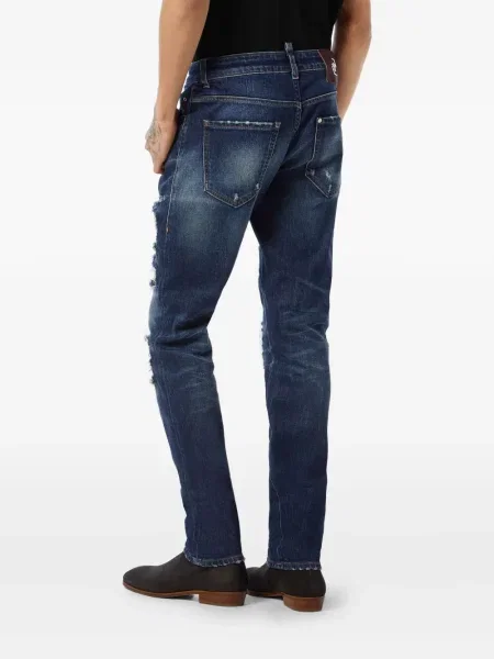 Blugi Philipp Plein zdrențuiți albastru