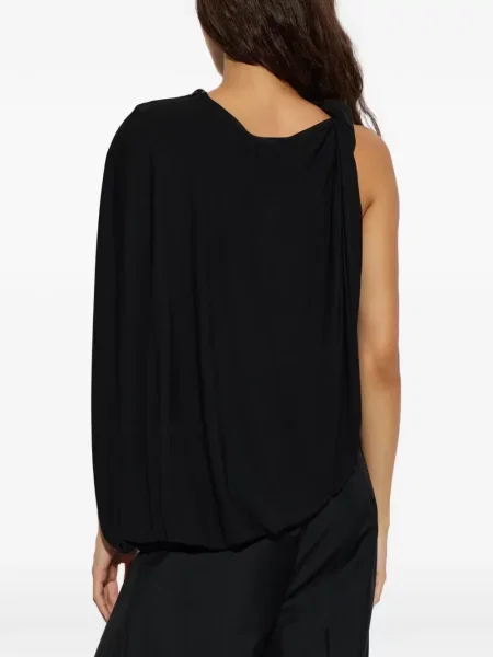 Top Alexander Wang asimetric drapat negru