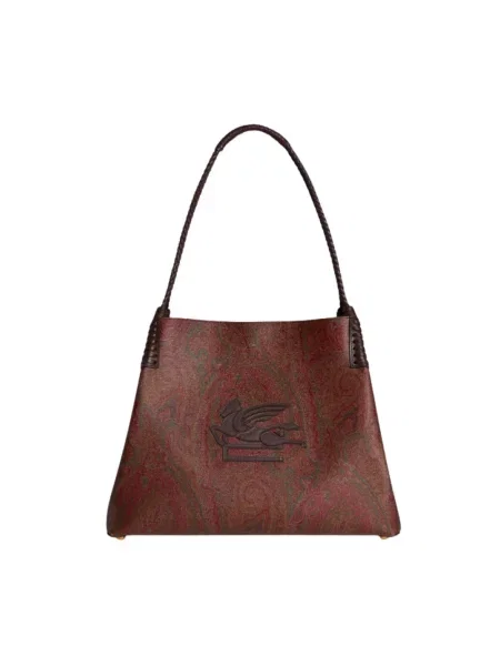 Shopperka Etro z wzorem paisley żakardowa brązowa