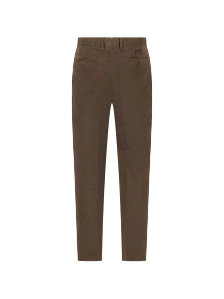 Pantaloni Incotex cu model herringbone maro