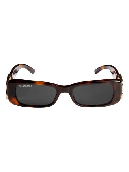 Lniane okulary przeciwsłoneczne Balenciaga Dynasty brązowe