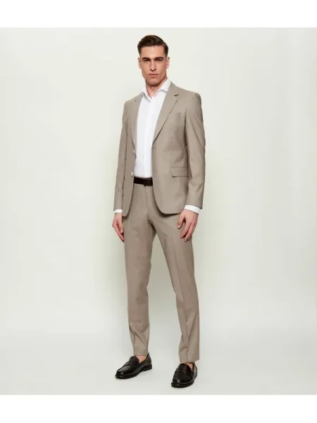 BOSS BLACK Gyapjú öltöny fekete