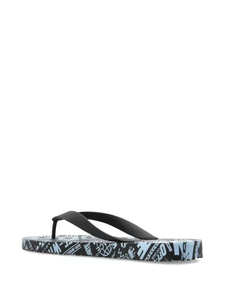 Șlapi Off-white cu imagine alb
