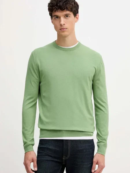 Пуловер United Colors of Benetton мъжки от лека материя зелено