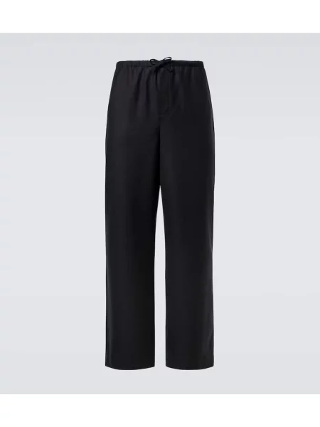 Pantaloni The Row de lână negru