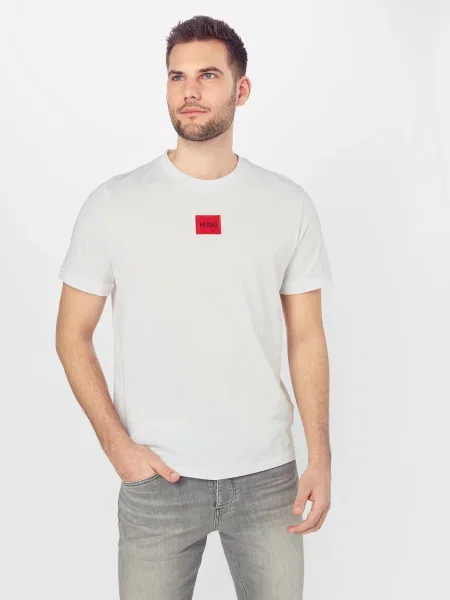 HUGO Tricou Diragolino / roșu deschis / negru alb
