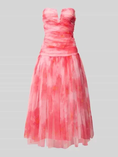 Sukienka koktajlowa o długości do kolan z dekoltem w serek Lace & Beads