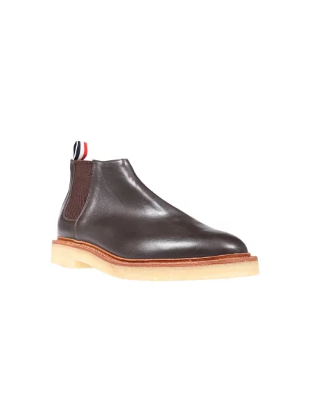 Buty do kostki Thom Browne skórzane brązowe