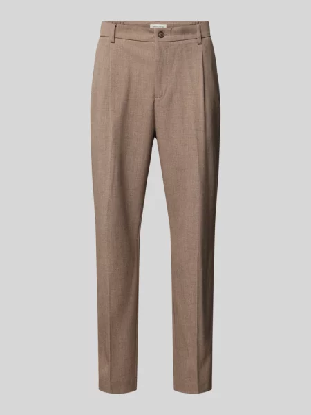 Spodnie materiałowe o kroju regular fit z zakładkami w pasie model ‘Pierce’ Casual Friday