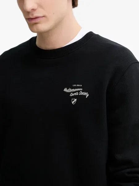 Hanorac crewneck Les Deux cu imagine negru