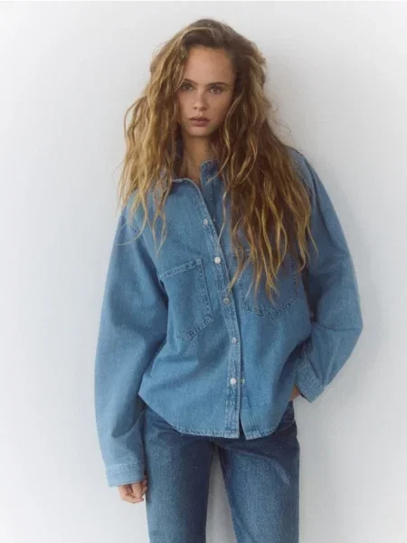 Reserved Джинсова сорочка синій