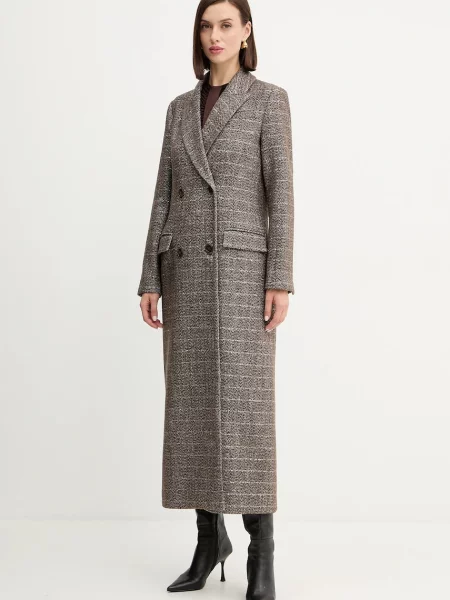 Palton Twinset de lână maro