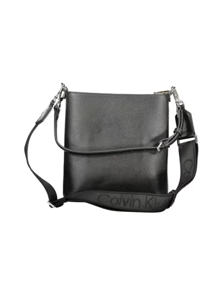 Mała torebka crossbody Calvin Klein skórzana czarna
