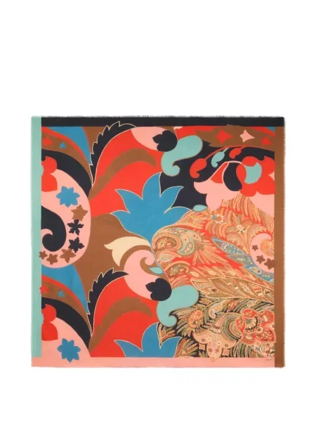 Fular Etro cu model floral din jacard