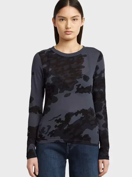 Камуфляжний лонгслів G-star Raw синій