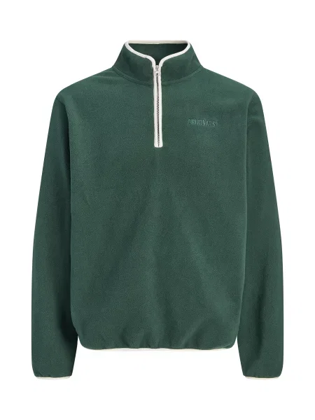 JACK & JONES Pulover JORFREDERIKSBERG verde închis alb