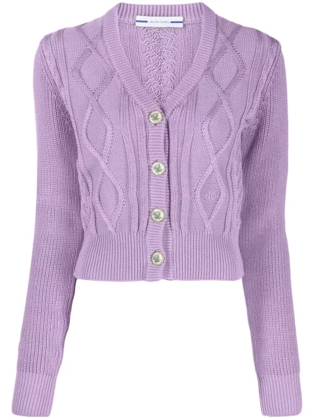 Cardigan Jacob Cohën cu broderie tricotate violet