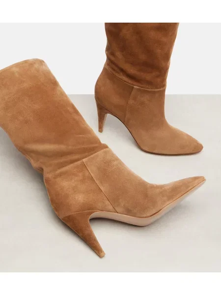 Botine Gianvito Rossi din piele de căprioară bej