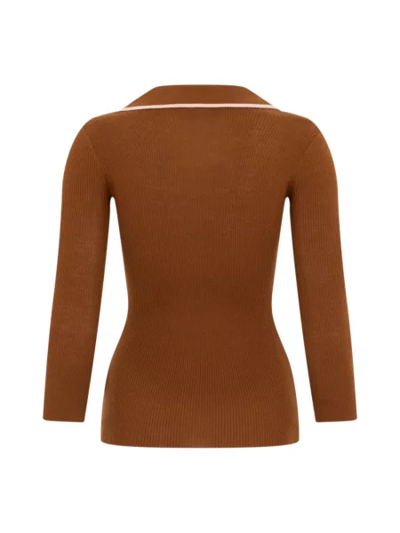Sweter Elisabetta Franchi wełniany brązowy