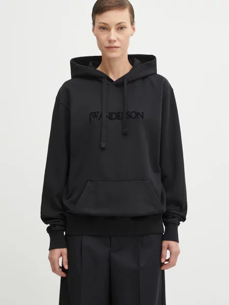 JW Anderson hanorac de Logo Embroidery cu glugă cu imprimeu negru