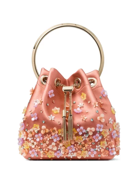 Geantă Jimmy Choo cu model floral roz