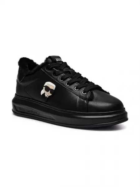 Karl Lagerfeld De piele sneakers KAPRI | shearling negru