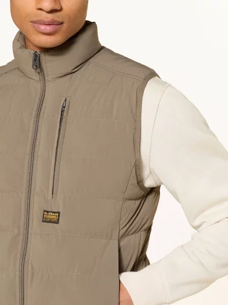 Kamizelka pikowana z naszywką z logo model ‘Foundation’ G-star khaki