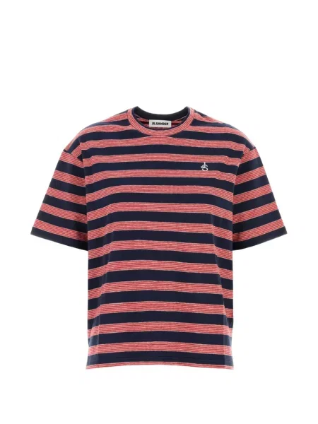 Tricou Jil Sander cu broderie albastru