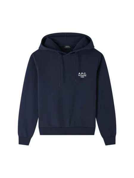 Bluza z kapturem A.p.c. z kapturem z logo szara