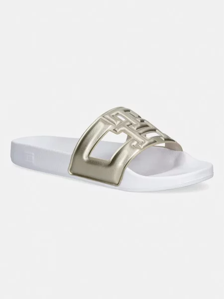 Tommy Hilfiger klapki TH MONOGRAM POOL SLIDE białe