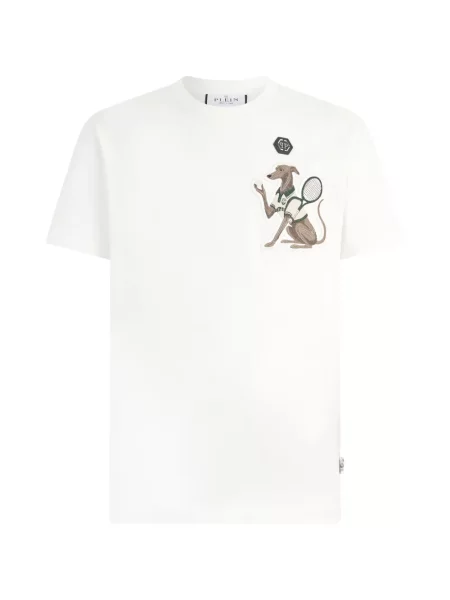 Tricou Philipp Plein cu broderie alb