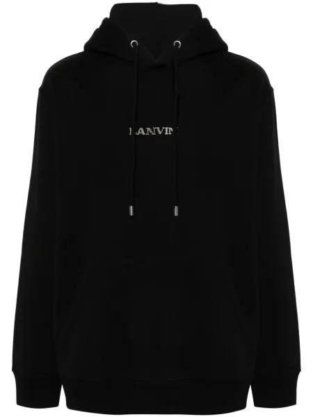 Hanorac cu glugă Lanvin cu broderie negru