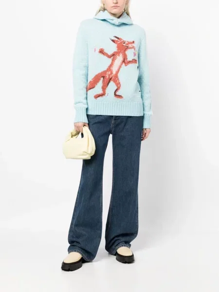 Hanorac cu glugă Maison Kitsune cu imagine albastru