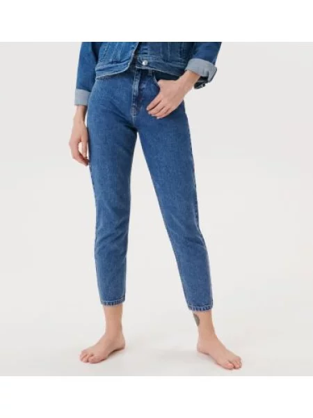 Sinsay Džíny mom high waist Modrá