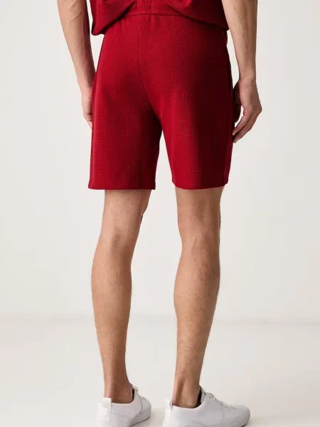 BOSS szorty lounge z bawełną Waffle Shorts czerwone