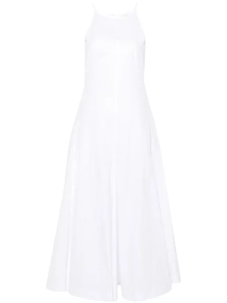 Maksi sukienka maxi Sportmax popelinowa garniturowa biała