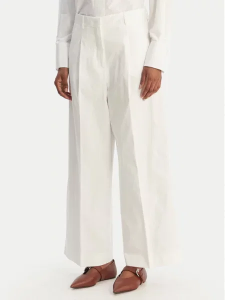Kalhoty z materiálu Weekend Max Mara bílé