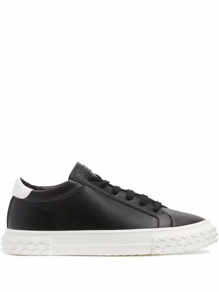 Sneakerși Giuseppe Zanotti cu șireturi din dantelă negru