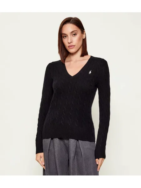 POLO RALPH LAUREN De lână pulover KIMBERLY cu adaos de cașmir negru