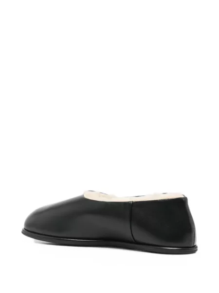 Papuci de casă Dear Frances din piele negru